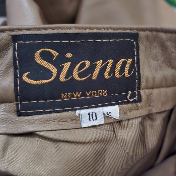 Vintage 90's Siena New York Mocha Brown Butter Soft Leather Pencil Skirt, Sz 10 - Picture 7 of 7